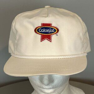 Colonial‎ Bread Bakery Brand Trucker Hat White Adjustable One Size Vintage